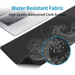 Tapis de souris de jeu japonais à vagues de mer, noir, grand tapis de souris d'anime, tapis de souris étendu, base en caoutchouc antidérapante, grand tapis de bureau pour le bureau - Product Image 2