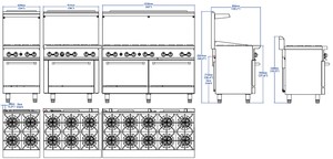 Attrezzatura da Cucina Commerciale Stile Europeo - KOCHEF CPE-R60 in Acciaio Inox Certificato CE con 10 Fornelli - Product Image 6