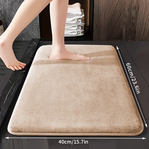 Tapis de bain en polaire corail uni Cangming 50x80cm, absorbant et antidérapant pour salle de bain - Product Image 4