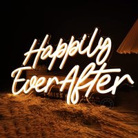 Neonawall Wedding & Engagement Planners - Enseigne néon LED « Happily Ever After » - Lumière néon blanc chaud pour la décoration de fond de mariage