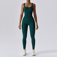 Xsunwing Vente en gros Gymwear Yoga Sportswear Workout Ribbed Bodycon Jumpsuit Sexy Gym Women Jumpsuits Combishorts Bodys WZC6848