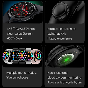 Montre connectée HK41 AMOLED 1,32 pouces, résolution 466*468, appels Bluetooth, NFC, verrouillage par mot de passe, moniteur de fréquence cardiaque, IP67, montre connectée pour femmes - Product Image 6