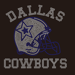 Cowboys voetballogo helm gepersonaliseerde hittepers bling kristallen strijk-op strass transfermotief voor kleding - Product Image 3