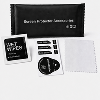 Kit de nettoyage pour protecteurs d'écran avec lingettes humides, autocollants anti-poussière et chiffon en microfibre pour la préparation de l'écran du téléphone, vente en gros OEM