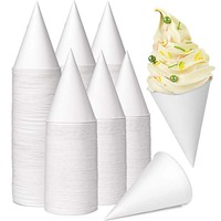 Gobelets en papier à cône jetables pour l'eau et les boissons Gobelets à cône sans plastique