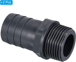 2 Pack 30mm berduri G1 BSPP laki-laki benang UPVC selang Fitting-agresif Barb segel adaptor untuk bahan bakar Air sistem udara