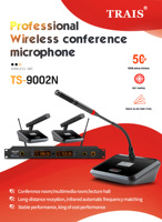 TRAIS TS9002N Microphone de salle de conférence sans fil UHF 1 à 2 pour table de conférence