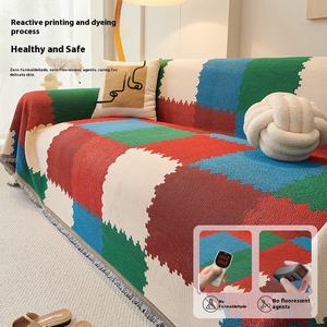 ผ้าขนหนูผ้าห่มผ้าฝ้าย100% แบบพกพาปักสีทึบสไตล์เรียบง่ายเทคนิคการถักเป็นมิตรกับสิ่งแวดล้อมสำหรับบ้านการเดินทางโดยเครื่องบินโรงแรม - Product Image 3