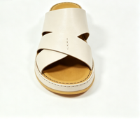 Sandales arabes pour hommes en cuir de veau véritable, faites à la main - Respirantes, légères, confortables, antidérapantes, résistantes à l'usure pour l'été