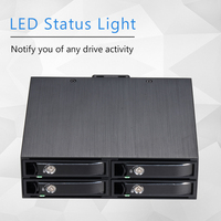 4Bay 2,5 Bandeja extraíble Hot Swap Backplane SATA Enclosure SSD HDD Mobile Rack para 5,25 Drive Bay