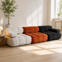 Ensemble de canapés modulaires VONLIVA en tissu, en forme de L, avec chaise longue double surdimensionnée, taille personnalisable, emballage en boîte compressée