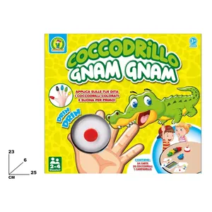 Jeu de société Coccodrillo Gnam Gnam pour 2 à 4 joueurs, à partir de 3 ans, jeu de doigts crocodile coloré - Product Image 1