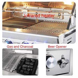Eingebauter 4-Brenner-Grill mit Großer Grillfläche, Modernem Design und Drehknopfsteuerung für LPG/NG-Gas, Ideal für die Küche - Product Image 3
