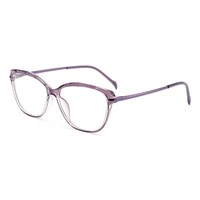 Monture TR90 Premium Fantaisie Légère Unisexe, Lunettes d'ordinateur pour Adulte à Monture Complète, Forme Carrée Diamantée, Branches Transparentes en CP