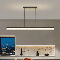 Lustre moderne à LED de luxe, long et minimaliste, pour restaurant, maison, villa, table, salle à manger, salon, lampe suspendue