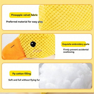 Đồ chơi vịt bông mềm mại, bền, tương tác, kêu chíp chíp dành cho chó, hình dạng vịt dễ thương, đồ chơi nhồi bông mềm mại để ôm ấp, chơi đùa, đồ chơi nhai cho thú cưng. - Product Image 3