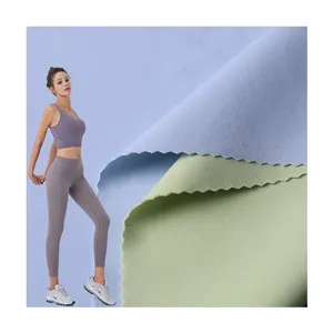 Tecido esportivo de nylon dupla face de 250g, tecido de alta elasticidade para absorção de umidade e absorção de suor, leggings para ioga