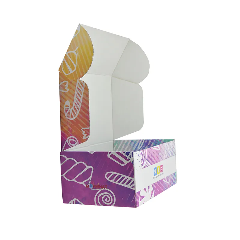 중국 공장 컬러 인쇄 재활용 접이식 턱 최고 배송 메일 상자 양말 란제리 의류 포장 사용자 정의 로고