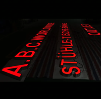 Vente chaude Personnalisé 3D Acrylique Lettre Rouge Lumière pour Entreprises Nom Logo Rétro-Éclairé Caractères Étanche Led Lumière Enseigne Au Néon