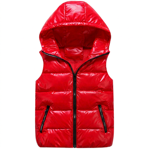 <b>Red</b> Hooded Down Vest <b>Men</b> Lightweight Quilted Waistcoat Puffer <b>Gilet</b> for Winter Outdoor Wear - Product Image 1