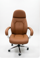 Fauteuil de luxe réglable en hauteur, pliable, avec accoudoirs et pieds en alliage d'aluminium, design moderne, en cuir PU, pour bureau, hôtel, maison, salle d'étude