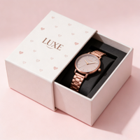 Boîte à montre en carton personnalisée haut de gamme, surface brillante, insert souple, anti-rayures, emballage haut de gamme pour exposition de luxe