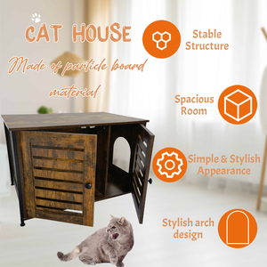 Maison pour animaux de compagnie de luxe bon marché Meubles Table d'appoint Chenil pour chats avec séparateur Maison pour <span class=keywords><strong>chat</strong></span> en bois Cage d'intérieur - Product Image 5