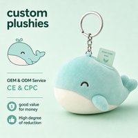 Porte-clés en peluche baleine de luxe, pendentif de voiture doux