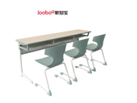 Chaise de bureau ergonomique moderne et confortable pour étudiants, trois places, éco-responsable, en MDF avec finition mélamine, pour mobilier scolaire en classe