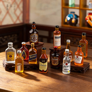 Manna Charming Bar, Izakaya, Miniatur Makanan Mainan Mini 3D Botol Anggur Resin Charms Kerajinan untuk Dekorasi Lem Krim