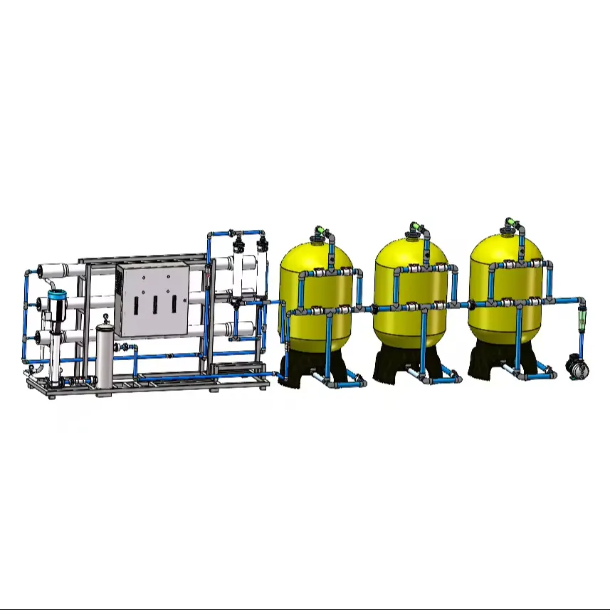 Sistema de planta de dessalinização por Osmose Reversa de tratamento de água