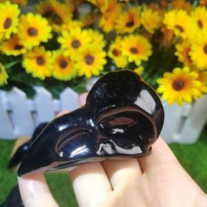 Лидер продаж, натуральный камень, черный обсидиан, птица, клюв, ворона, черепа для украшения - Product Image 3