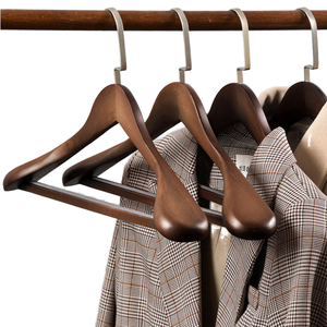 Premium Heavy Duty Wooden Coat Hanger Single Handmade Eco-Friendly Luxury Lacquer Finish for Clothing Store Wardrobe Living Room - Product Image 2