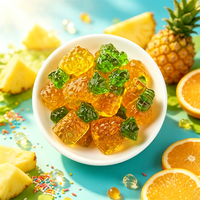 Groothandel op maat gemaakte 3D ananasvormige zoete fruitgelei snoepjes kindersnacks Halal gummy snoep