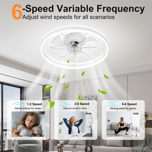 23.6 Inch Ceiling <b>Fan</b> with Light, Quiet DC Motor, Dimmable 3-Color Temperature 3000K-6500K, APP & <b>Remote</b> <b>Control</b>, With Timing - Product Image 3