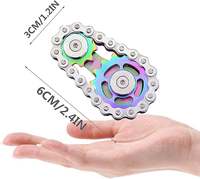 Fidget Spinner en métal en forme de chaîne de vélo et pignon, jouet anti-stress et anti-anxiété