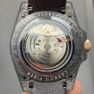 Montre mécanique analogique de luxe V3 avec boîtier en fibre de carbone ultra-léger, résistante à l'eau, fonction répétiteur, phase de lune, cadran de 42 mm, bracelet en cuir - Product Image 3