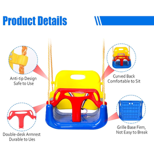 多機能ポータブルアンチフリップセーフティ & 取り外し可能な3-in-1キッズスイングチェアセット屋内/屋外スクールプレイ用 - Product Image 4