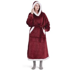 Couverture à <span class=keywords><strong>capuche</strong></span> portable pour adulte, super douce, confortable et chaude, en peluche, avec manches, pour regarder la télévision, type peignoir à <span class=keywords><strong>capuche</strong></span> - Product Image 3