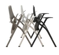 Chaise de formation pivotante pliable avec tablette d'écriture, dossier en plastique, chaise de conférence portable, chaise de bureau à domicile pour étudiant, salle de réunion