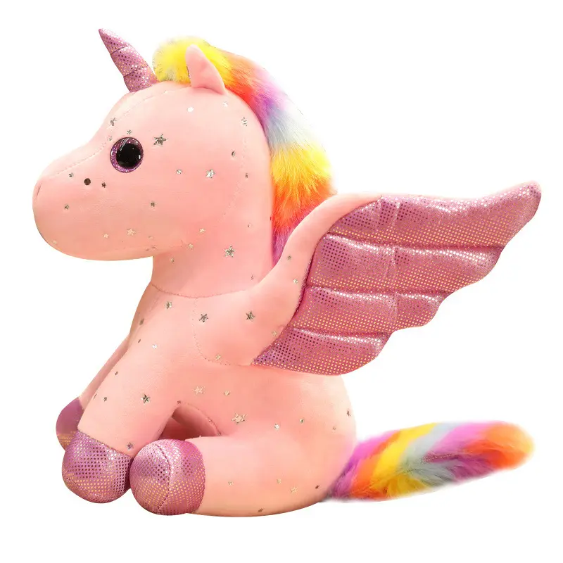 Mainan boneka hewan Unicorn raksasa, mainan boneka kuda halus Fly Horse