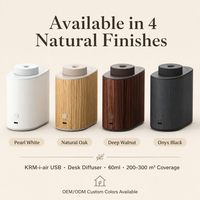Diffuseur de parfum grain de bois 60ml sans fil avec alerte d'huile via application, couvre 200-300m², 5 niveaux, 3 minuteurs, ultra silencieux (<30dB), 4 couleurs, personnalisable OEM