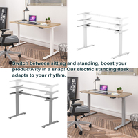 Meubles de bureau à domicile modernes, table réglable en hauteur, bureau ergonomique électrique à double moteur, bureau d'étude assis-debout