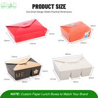 Boîtes à emporter en carton ondulé personnalisées en gros, contenants alimentaires jetables en papier kraft avec languette de fermeture pour l'emballage des restaurants