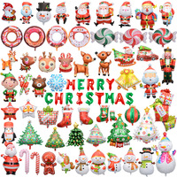 Ballons en aluminium en forme d'animaux de dessin animé de Noël, décorations de Noël du Père Noël, fournitures festives pour le réveillon du Nouvel An