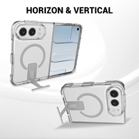 Nouvelle coque de téléphone transparente en TPU PC avec support métallique rétractable pour iPhone DUO, coque magnétique transparente