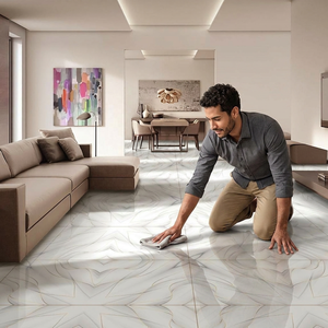 Artic Wave 600x1200mm <b>Book</b> Match Polished Marble Porcelain Floor and Wall Tiles India Custom Porcelain Encaustic Moroccan Tiles - Product Image 1