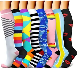 Hot Sale Knee High Long Cycling Medical Stocking 20-30 mmhg for Running Nurse Compression Socks