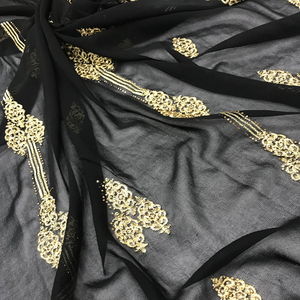 高級ゴールドシフォンヘッドスカーフソリッドソフトロングイスラム教徒スカーフ女性用ヒジャーブムスルマンショールとラップフラードイスラム - Product Image 2