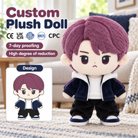 Poupées en peluche personnalisées CE CPC de haute qualité OEM ODM pour stars Kpop et groupes de garçons, jouets en peluche coréens pour bébés, faible MOQ, logo personnalisé